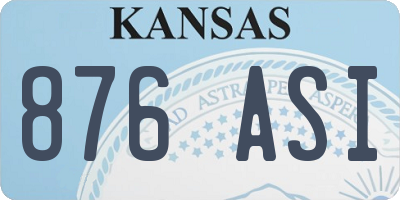 KS license plate 876ASI