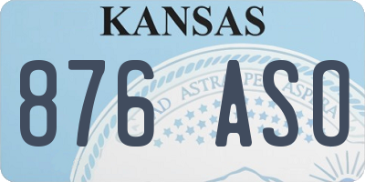 KS license plate 876ASO