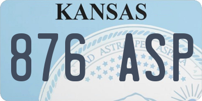 KS license plate 876ASP