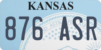 KS license plate 876ASR