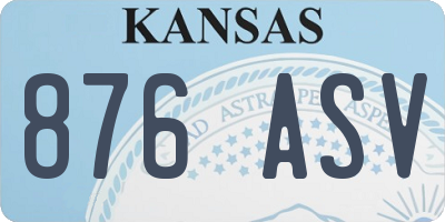 KS license plate 876ASV