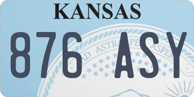 KS license plate 876ASY