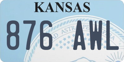 KS license plate 876AWL