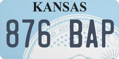 KS license plate 876BAP