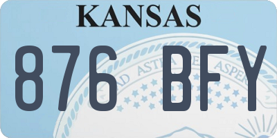 KS license plate 876BFY