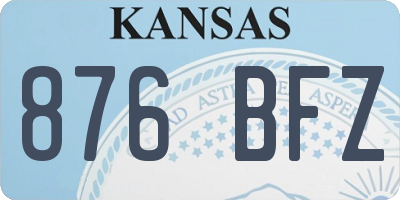 KS license plate 876BFZ