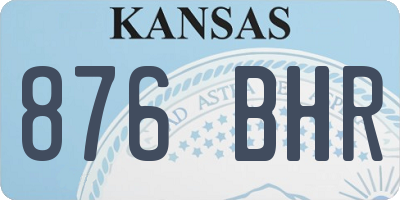 KS license plate 876BHR