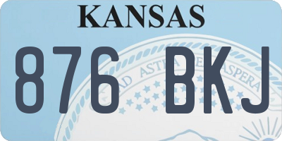 KS license plate 876BKJ