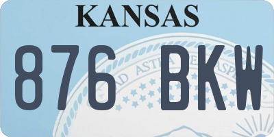 KS license plate 876BKW