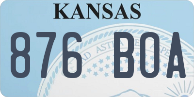 KS license plate 876BOA