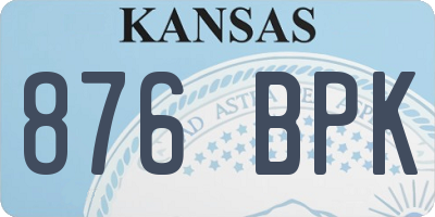 KS license plate 876BPK