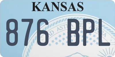 KS license plate 876BPL