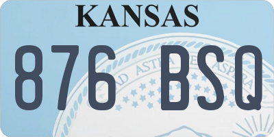 KS license plate 876BSQ