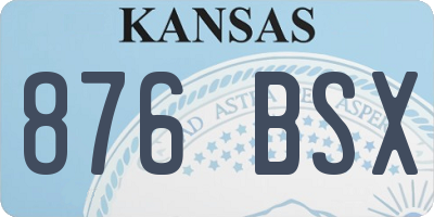 KS license plate 876BSX