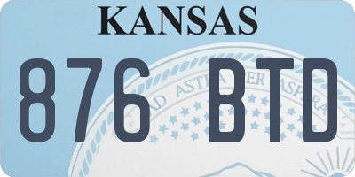 KS license plate 876BTD