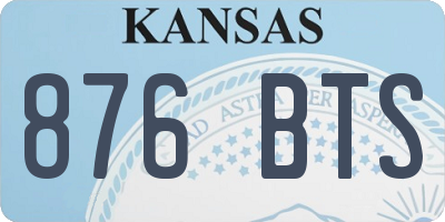 KS license plate 876BTS