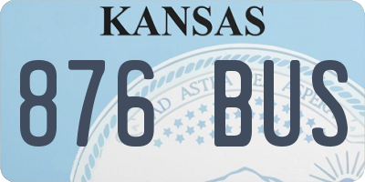 KS license plate 876BUS