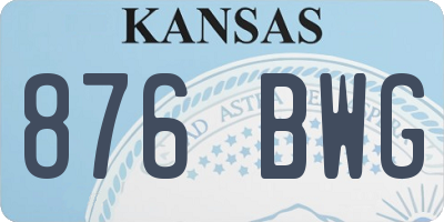 KS license plate 876BWG