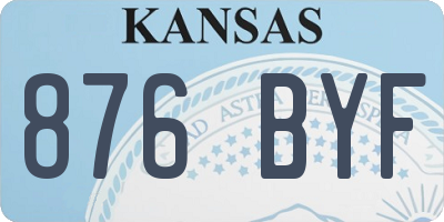KS license plate 876BYF