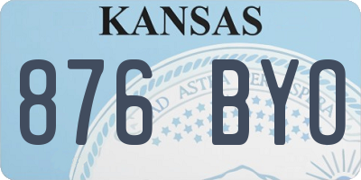 KS license plate 876BYO