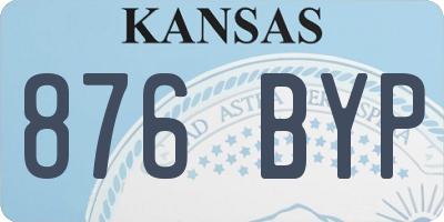 KS license plate 876BYP