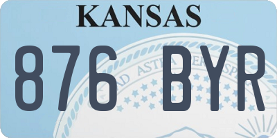 KS license plate 876BYR