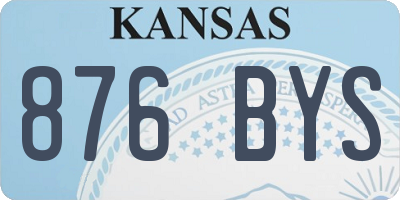 KS license plate 876BYS