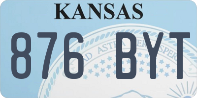 KS license plate 876BYT
