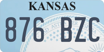 KS license plate 876BZC