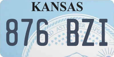 KS license plate 876BZI