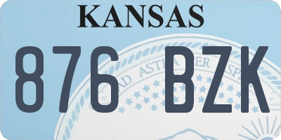 KS license plate 876BZK