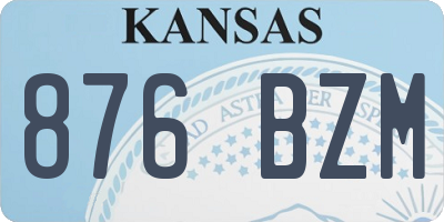 KS license plate 876BZM