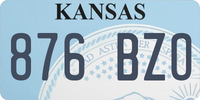 KS license plate 876BZO