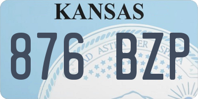KS license plate 876BZP