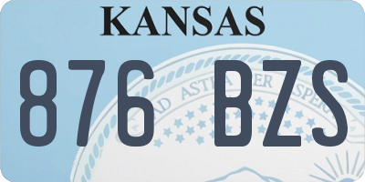 KS license plate 876BZS
