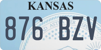 KS license plate 876BZV