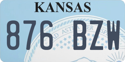 KS license plate 876BZW
