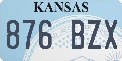 KS license plate 876BZX