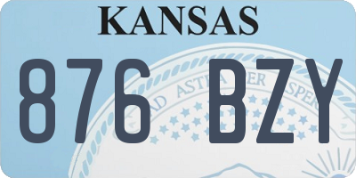 KS license plate 876BZY