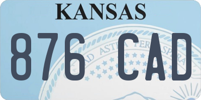 KS license plate 876CAD