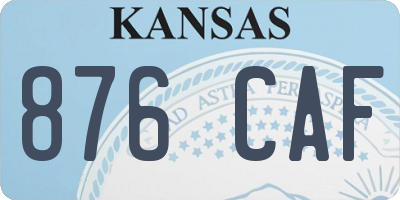 KS license plate 876CAF
