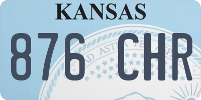 KS license plate 876CHR