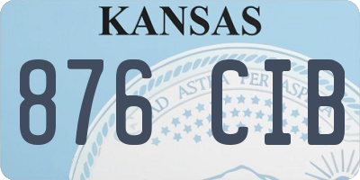 KS license plate 876CIB