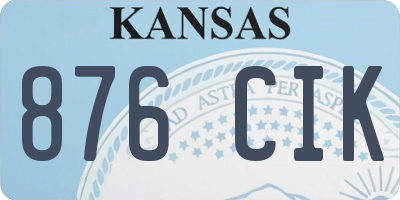 KS license plate 876CIK