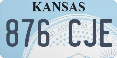 KS license plate 876CJE