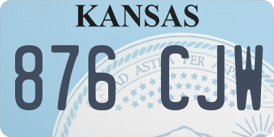 KS license plate 876CJW