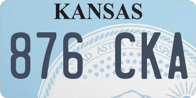 KS license plate 876CKA