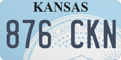 KS license plate 876CKN