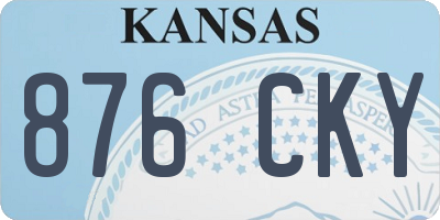 KS license plate 876CKY