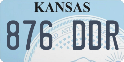 KS license plate 876DDR